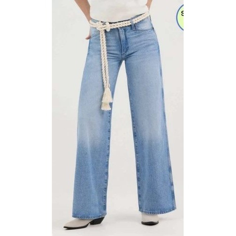 Wrangler Womens Worldwide High Rise Wide Leg Jeans Size 31 Light Blue Denim